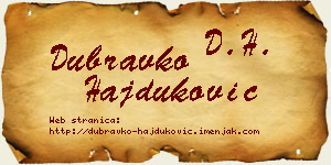 Dubravko Hajduković vizit kartica